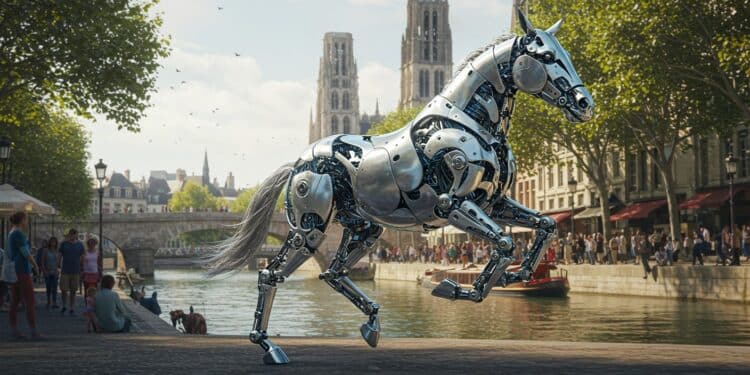 Zeus, Cheval Mécanique des JO, Brille à Rouen - Viral Mag Zeus le cheval mécanique des JO 2024 fascine Rouen jusquau 23 mai Découvrez ce symbole technologique et son impact culturel   Viral Mag