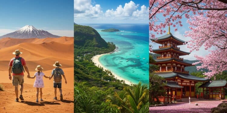 3 Destinations de Rêve pour un Voyage en Famille - Viral Mag Découvrez 3 destinations idéales pour un voyage en famille aventures au Chili plages à lîle Maurice culture au Japon Créez des souvenirs inoubliables Viral Mag