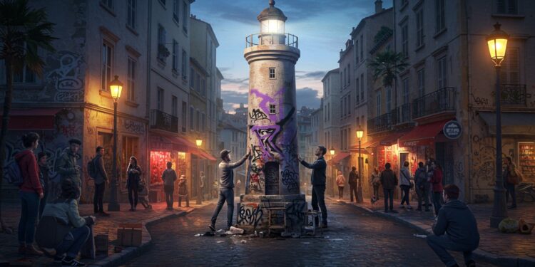Banksy à Marseille : Une Œuvre Vandalisée et Restaurée - Viral Mag Un Banksy à Marseille dégradé dans la nuit est restauré en urgence Découvrez lhistoire de cette œuvre provocante et son impact local Viral Mag