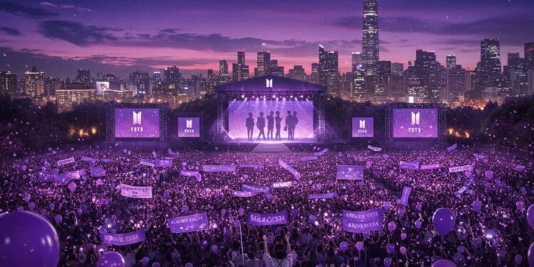 BTS Fête 12 Ans : Retour Triomphal À Séoul - Viral Mag Les fans de BTS célèbrent les 12 ans du groupe à Séoul avec le retour de six membres post service militaire Découvrez leffervescence du BTS FESTA    Viral Mag