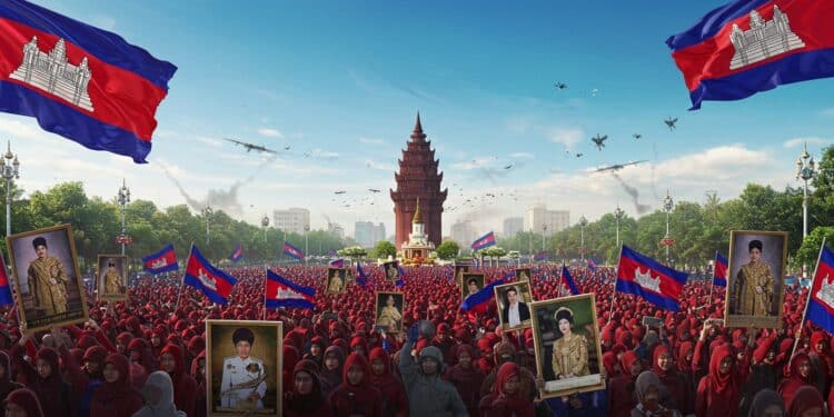 Cambodge-Thaïlande : Tensions Frontalières et Unité Nationale - Viral Mag Manifestation massive à Phnom Penh pour soutenir le gouvernement face aux tensions avec la Thaïlande Découvrez les enjeux du conflit frontalier   Viral Mag