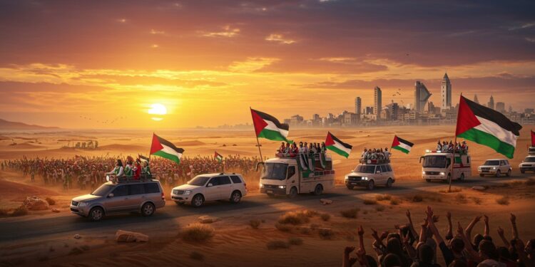 Caravane Soumoud : Solidarité Vers Gaza - Viral Mag Un convoi pro palestinien traverse la Libye pour atteindre Gaza défiant le blocus Suivez le périple de la caravane Soumoud et son message despoir   Viral Mag