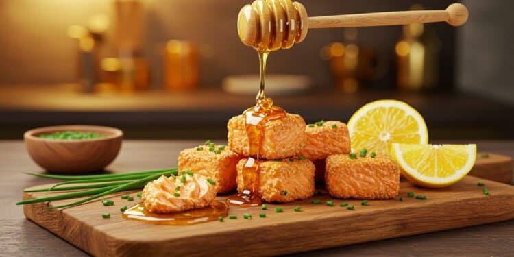 Découvrez une recette facile de bouchées de saumon croustillantes au miel piquant Parfait pour apéritifs ou plats principaux riche en oméga 3    Viral Mag