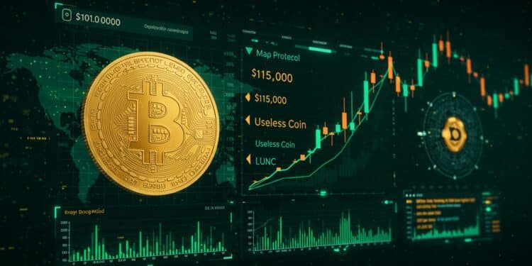 Cryptos en Feu : MAP, LUNC et Useless Coin Explosent - Viral Mag Bitcoin à 105 000 $ MAP Protocol bondit de 100  LUNC et Useless Coin senvolent Découvrez pourquoi ces cryptos dominent le marché    Viral Mag