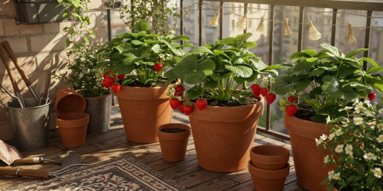 Cultiver des Fraises en Petit Espace : Guide Complet - Viral Mag Découvrez comment cultiver des fraises sur un balcon ou une terrasse Variétés contenants étapes tout pour réussir votre jardinage urbain Viral Mag