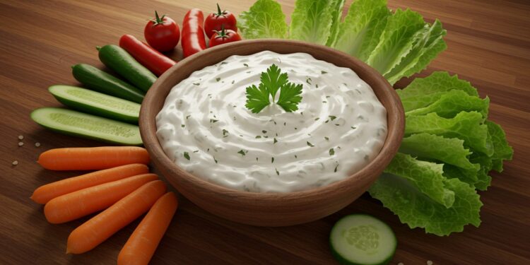 Découvrez le Dip César Protéiné : Recette Facile et Savoureuse - Viral Mag Un dip César protéiné rapide et sain parfait pour vos légumes Recette facile avec yaourt grec et saveurs de salade César À essayer Viral Mag