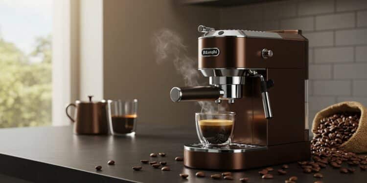 Découvrez la machine à café DeLonghi en promo  compacte elle prépare des espressos dignes des pros et des cappuccinos onctueux À saisir sur Amazon    Viral Mag