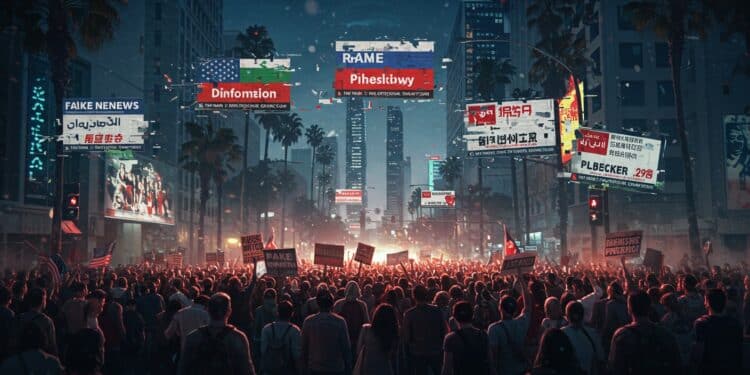 Désinformation : Los Angeles sous le Feu des Fake News - Viral Mag La désinformation sur les manifestations à Los Angeles amplifiée par Russie Chine et Iran sème le chaos Découvrez comment ces récits manipulent lopinion   Viral Mag