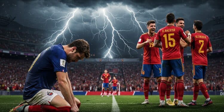 Espagne-France : Les Bleus en Crise Après une Défaite - Viral Mag Les Bleus sinclinent 5 4 face à lEspagne en Ligue des nations Quelles leçons tirer de cette défaite  Analyse des failles et perspectives pour léquipe de France   Viral Mag
