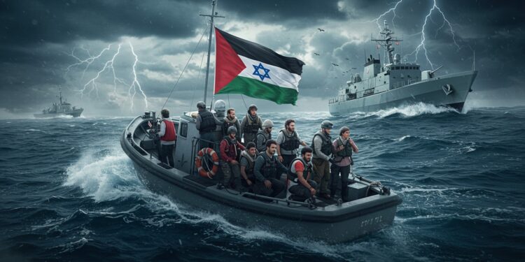 Flottille pour Gaza : Une Odyssée Humanitaire Controversée - Viral Mag La flottille pour Gaza menée par Rima Hassan interceptée par Israël Découvrez les enjeux tensions et débats autour de cette action humanitaire audacieuse   Viral Mag