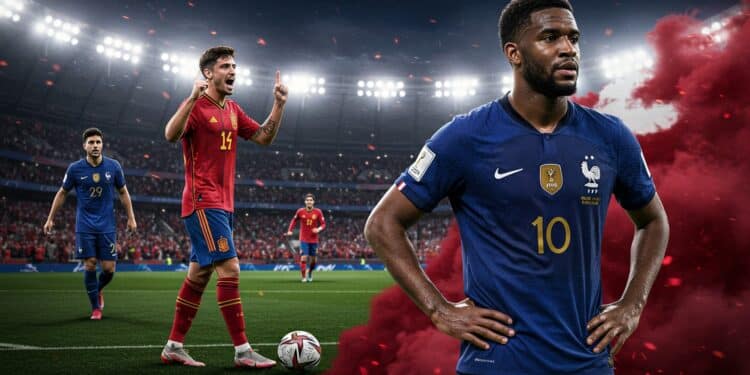 France-Espagne : Les Bleus Éliminés, Deschamps Analyse - Viral Mag Les Bleus sinclinent 4 5 face à lEspagne en Ligue des nations Deschamps décrypte la défaite la défense fragile et les choix tactiques Analyse complète   Viral Mag