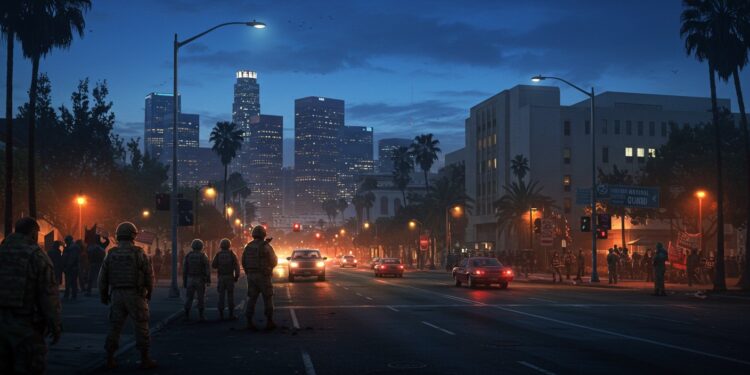 Garde Nationale à Los Angeles : Une Crise Persistante - Viral Mag La Garde nationale reste déployée à Los Angeles malgré le calme Pourquoi cette mesure divise t elle Découvrez les tensions et enjeux migratoires Viral Mag