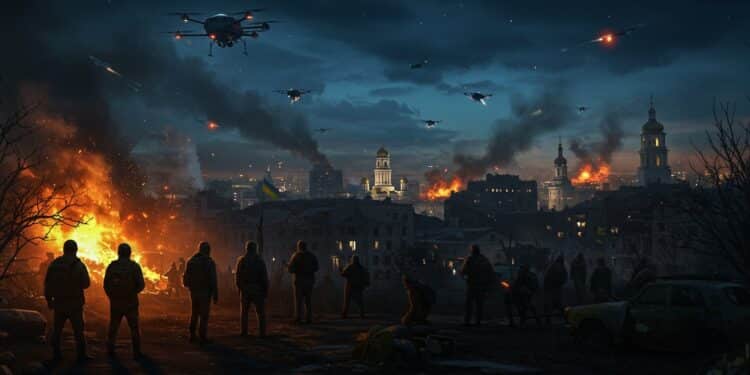 Guerre en Ukraine : Frappes Russes sur Kiev, Drame et Réponses - Viral Mag Frappes russes sur Kiev  4 morts dégâts majeurs Découvrez limpact des attaques de drones et missiles et les réponses ukrainiennes   Viral Mag