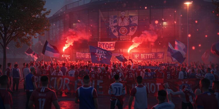 Lyon en Crise : Les Supporters Exigent des Changements - Viral Mag Crise à lOL 2 000 supporters manifestent contre la relégation en Ligue 2 et demandent le départ de John Textor Découvrez les détails de ce mouvement Viral Mag