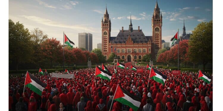 Des milliers de manifestants en rouge à La Haye exigent des actions contre le génocide à Gaza Découvrez leur message poignant   Viral Mag