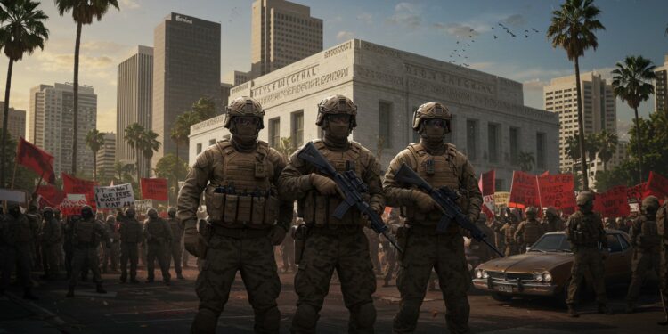 Marines à Los Angeles : Pourquoi Ce Déploiement ? - Viral Mag Pourquoi 200 Marines ont ils été envoyés à Los Angeles  Découvrez leur mission les tensions locales et les enjeux légaux de ce déploiement rare   Viral Mag