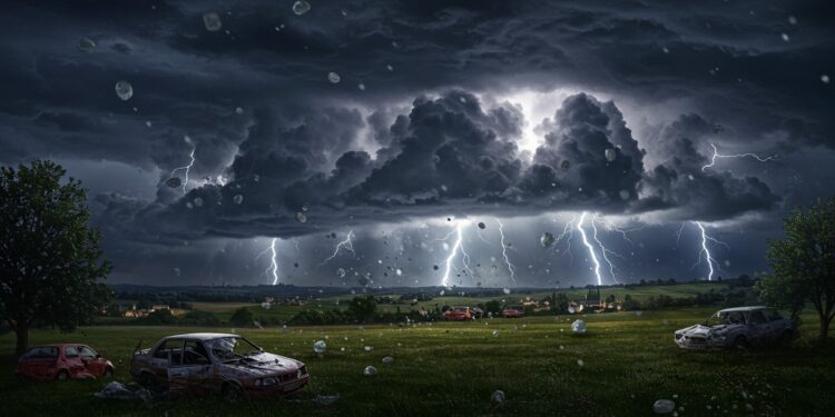 Orages Violents : Le Centre-Est de la France Sous la Tempête - Viral Mag Orages supercellulaires et grêlons de 8 cm ont frappé le Centre Est de la France causant des dégâts Découvrez les impacts et explications de ce phénomène Viral Mag