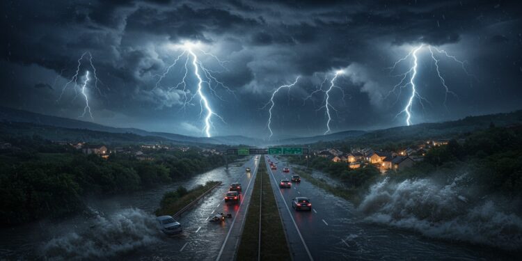 Orages Violents : Le Centre-Est de la France Sous l’Eau - Viral Mag Orages et inondations frappent le centre est de la France  autoroute coupée écoles évacuées Découvrez les impacts et images de ce déluge   Viral Mag