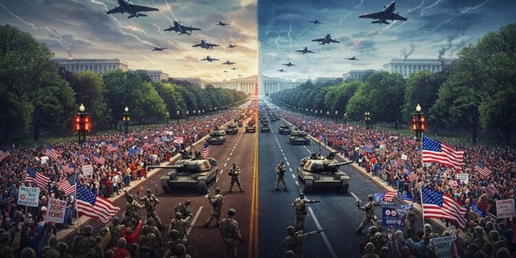 Parade Militaire de Trump : Washington Divisée - Viral Mag La parade militaire de Trump à Washington divise  patriotisme pour certains autoritarisme pour dautres Découvrez les tensions et réactions   Viral Mag