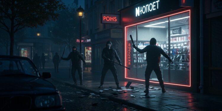 Paris : Braquage Audacieux dans une Boutique Téléphonique - Viral Mag Braquage à Paris  trois hommes armés dune machette dérobent 45 000 € de téléphones Découvrez les détails et limpact sur la sécurité urbaine   Viral Mag