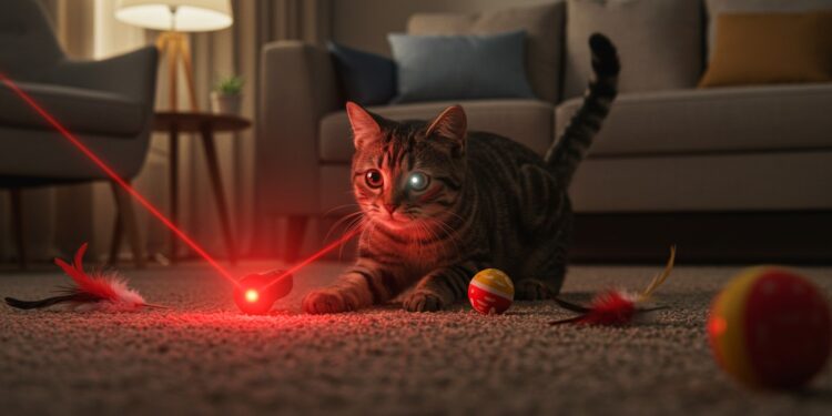 Pourquoi les Pointeurs Laser Menacent les Chats - Viral Mag Les pointeurs laser fascinent les chats mais ils sont dangereux pour leurs yeux et leur bien être Découvrez les risques et des alternatives sûres pour jouer   Viral Mag