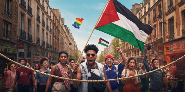 Pride de Paris : une affiche polémique fait scandale - Viral Mag Laffiche de la Marche des Fiertés 2025 à Paris avec des symboles controversés déclenche une vague dindignation Analyse dun débat brûlant Viral Mag