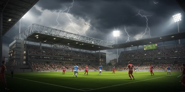 PSG-Inter Miami : Pourquoi le Match Résiste aux Orages - Viral Mag Le match PSG Inter Miami ne craint pas les orages grâce au toit rétractable du Mercedes Benz Stadium Découvrez pourquoi ce duel reste imperturbable Viral Mag