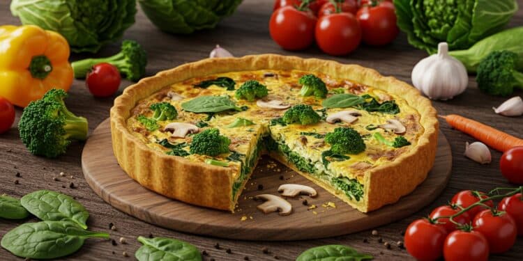 Quiche Végétarienne : Un Plat Sain et Protéiné - Viral Mag Découvrez une quiche aux épinards brocolis et champignons riche en protéines et parfaite pour tous les repas Recette facile et healthy    Viral Mag