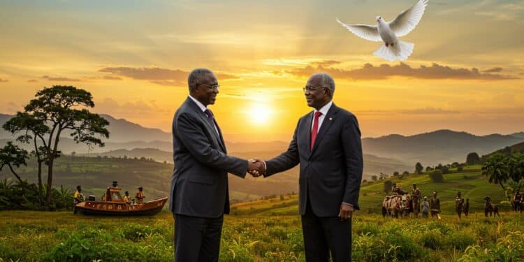 RDC et Rwanda : Un Accord de Paix Historique Signé - Viral Mag La RDC et le Rwanda signent un accord de paix à Washington pour mettre fin au conflit dans lest congolais marqué par loffensive du M23 Un espoir de stabilité Viral Mag