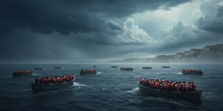 Royaume-Uni : Record de Traversées Migratoires en 2025 - Viral Mag En 2025 plus de 14 000 migrants ont traversé la Manche pour rejoindre le Royaume Uni Un record historique marqué par 1 194 arrivées en une seule journée Viral Mag