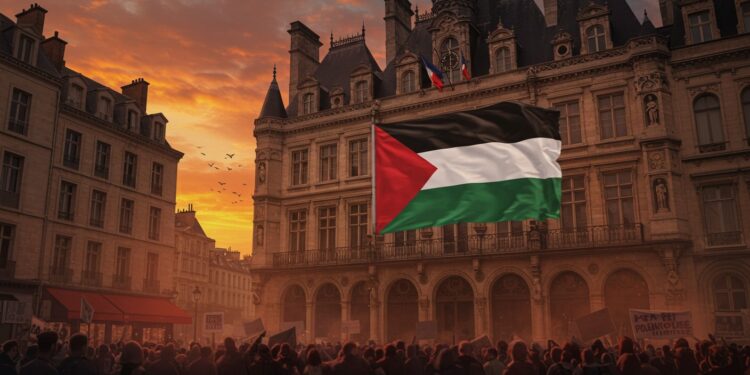 À Saint Denis le drapeau palestinien hissé sur la mairie suscite une polémique La préfecture exige son retrait invoquant la neutralité Décryptage   Viral Mag