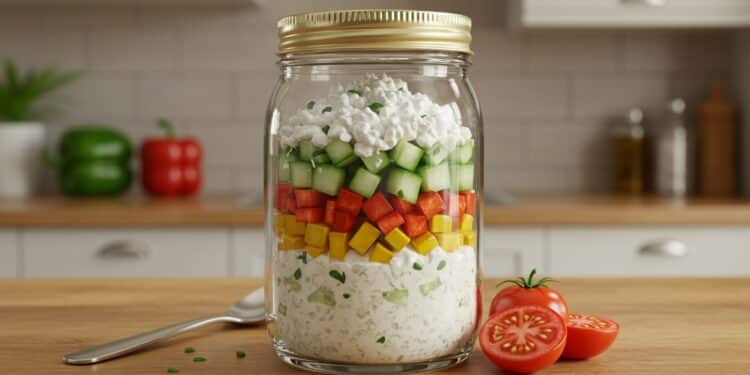 Découvrez le bocal de fromage cottage aux légumes un snack sain protéiné et facile à emporter Idéal pour une pause énergétique ou post entraînement    Viral Mag