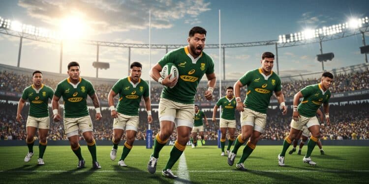 Springboks : 9 Nouveaux Talents pour 2025 - Viral Mag Les Springboks dévoilent 9 nouveaux joueurs pour 2025 Découvrez les choix audacieux de Rassie Erasmus pour préparer la Coupe du monde 2027   Viral Mag