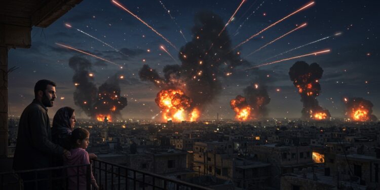 Syrie : Spectateurs d’un Conflit Iran-Israël - Viral Mag En Syrie les habitants observent les missiles iraniens et israéliens dans leur ciel restant neutres face à un conflit quils refusent Une plongée dans leur quotidien   Viral Mag