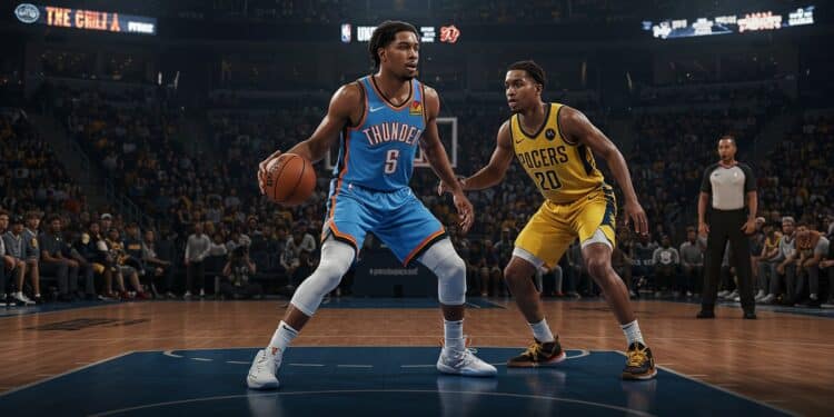 Thunder Renverse Pacers : Sang-Froid en Finale NBA - Viral Mag Le Thunder dOKC mené par Shai Gilgeous Alexander renverse Indiana 111 104 avec calme et résilience en finale NBA Découvrez leur exploit    Viral Mag