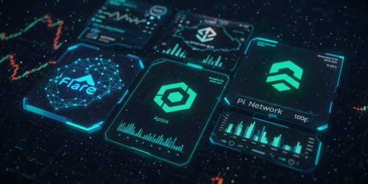 Top 3 Cryptos à Suivre Cette Semaine : Flare, Aptos, Pi Network - Viral Mag Découvrez Flare Aptos et Pi Network les cryptomonnaies à surveiller cette semaine avec des déblocages de tokens et des tendances haussières   Viral Mag