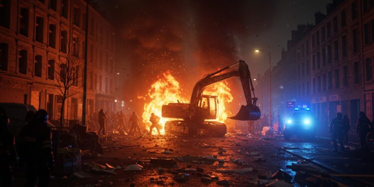 Tourcoing : Violences Urbaines Secouent La Bourgogne - Viral Mag Violences urbaines à Tourcoing incendies tirs de mortiers et dégradations dans le quartier de la Bourgogne Enquête en cours sur un lien avec une arrestation Viral Mag