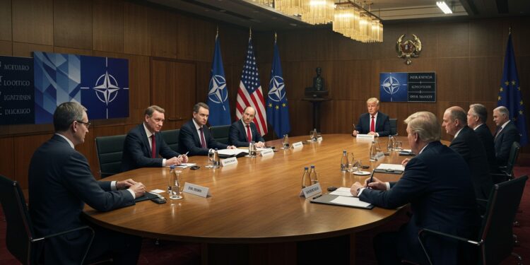 Trump au Sommet de l’OTAN : Quels Enjeux ? - Viral Mag Trump au sommet de lOTAN fin juin  tensions dépenses militaires et alliances en question Découvrez les enjeux géopolitiques majeurs   Viral Mag
