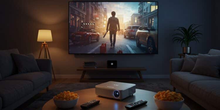 Vidéoprojecteur 4K : Cinéma à Domicile à Petit Prix - Viral Mag Découvrez un vidéoprojecteur 4K portable à 6299€ sur Amazon Transformez votre salon en cinéma avec une qualité dimage exceptionnelle Viral Mag