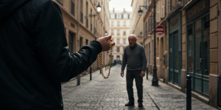 Vol Violent à Montpellier : La Chaîne en Or Arrachée - Viral Mag Un homme de 75 ans agressé à Montpellier pour sa chaîne en or Lauteur sous bracelet électronique arrêté Découvrez les détails de cette affaire choquante   Viral Mag