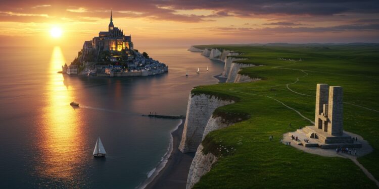 20 Lieux Incontournables à Visiter en Normandie - Viral Mag Découvrez les 20 lieux incontournables de Normandie  falaises dÉtretat Mont Saint Michel plages du Débarquement et plus encore pour un séjour mémorable   Viral Mag