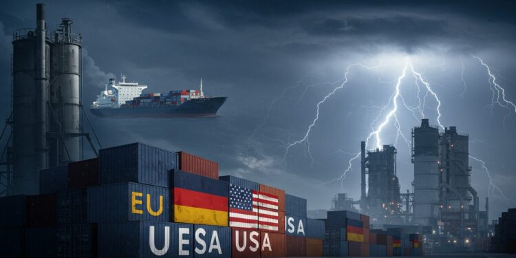 Accord UE-USA : Droits de Douane et Impact Allemand - Viral Mag Nouvel accord commercial UE USA  droits de douane à 15  salués par Merz mais lindustrie allemande craint des pertes Analyse des enjeux et impacts   Viral Mag