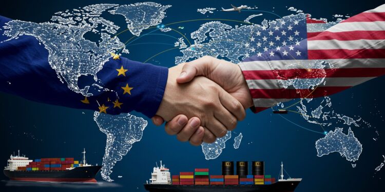 Accord UE-USA : Un Tournant Commercial Majeur - Viral Mag Nouvel accord commercial UE USA  droits de douane à 15  achats dhydrocarbures et investissements massifs Quels impacts pour lEurope    Viral Mag
