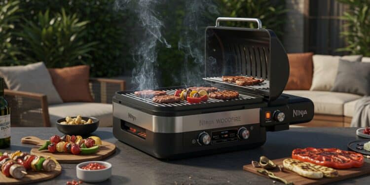 Découvrez le barbecue Ninja Woodfire 7 en 1 à prix réduit  Polyvalent électrique et savoureux il révolutionne vos repas en plein air   Viral Mag
