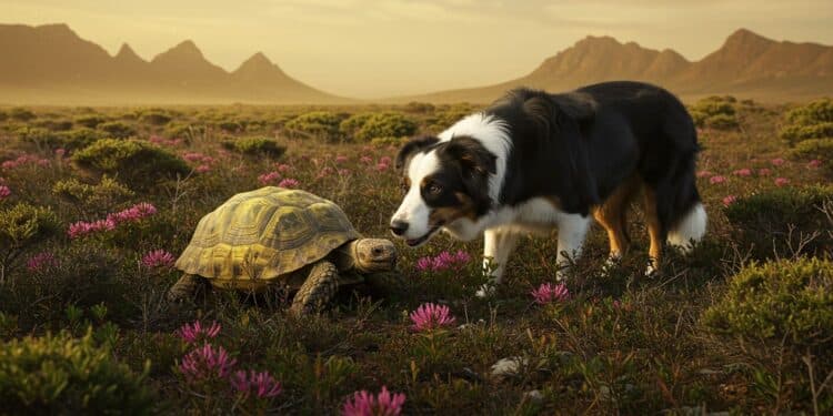 Chiens Renifleurs Sauvent Tortues en Afrique du Sud - Viral Mag Des chiens renifleurs traquent les tortues géométriques en danger en Afrique du Sud aidant à préserver une espèce rare dans un habitat menacé Viral Mag