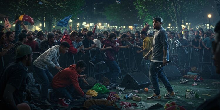 Concert à La Courneuve : Quand la Fête Tourne au Chaos - Viral Mag Le concert gratuit de Tiakola à La Courneuve pour les JO 2025 vire au chaos  bagarres foule ingérable et incivilités Retour sur une soirée mouvementée   Viral Mag