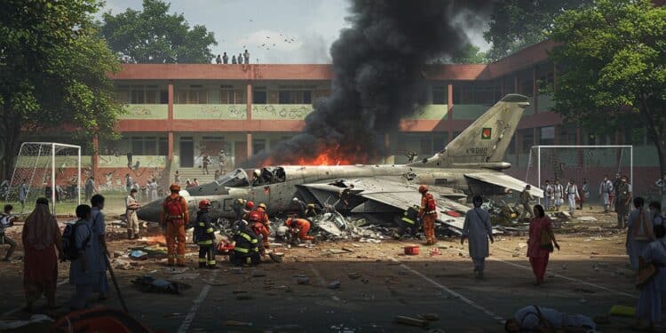 Crash Aérien à Dacca : Une Tragédie Frappe une École - Viral Mag Crash dun avion militaire à Dacca  16 morts dont des écoliers et plus de 100 blessés Une tragédie qui secoue le Bangladesh En savoir plus   Viral Mag