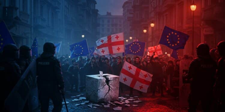 Crise en Géorgie : L’Europe Alerte sur la Démocratie - Viral Mag La Géorgie senfonce dans une crise politique LEurope dénonce la répression et menace de sanctions Découvrez les enjeux de cette dérive autoritaire Viral Mag