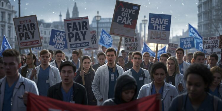 Grève des Médecins en Angleterre : Crise du NHS - Viral Mag Grève massive de jeunes médecins en Angleterre  le NHS en crise des salaires au cœur du conflit Découvrez limpact et les enjeux de ce mouvement social   Viral Mag