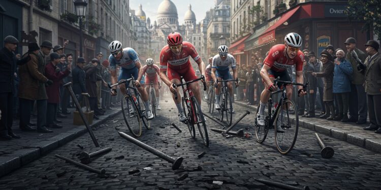 Incidents au Tour 2025 : Clous Jetés à Montmartre - Viral Mag Des clous jetés rue Lepic lors du Tour de France 2025 perturbent la course Découvrez les détails de cet incident et ses conséquences sur lévénement   Viral Mag